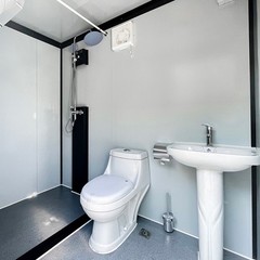 All-in-1 Portable Toilet & Outdoor Shower Room Q235 Steel Frame Remote Cabins