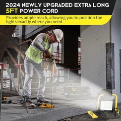 10000LM LED Work Light Portable 5FT Cord IP66 Waterproof Flood Light Outdoor New