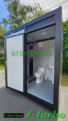 New Economical Steel Frame Semi-permanent Portable Shower Toilet Combo Bathroom