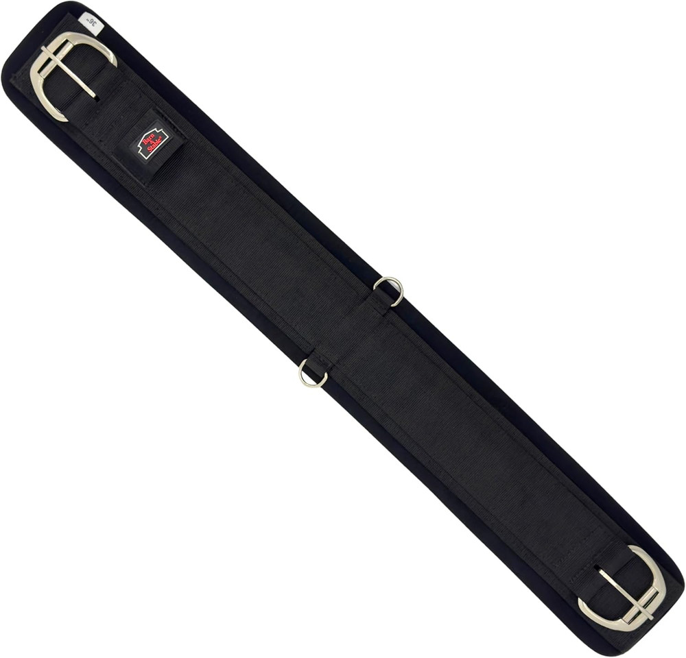 Western Horse Cinch with Stainless Steel Double Roller Buckles, Anti-Slip Terry