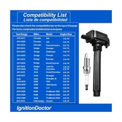 Set of 6 Iridium Spark Plug Ignition Coil Compatible with Avenger G… Fast Ship