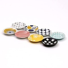 Ogura Ceramic Small Plates 8pcs Set 8.9cm Nordic Style Japan Made Microwave Safe
