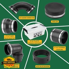 Ustinian RV Sewer Waste Plumbing Kit 3inch