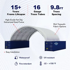 New 30’x40’x10′ Double Truss Shipping Container Shelter Heavy Duty Tent
