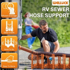 15 Ft RV Sewer Hose Support Blaze Orange Camper Drain Hose Stand