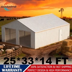 25*33*14ft Heavy Duty Metal Garage Farm Barn Storage Shed 825 sq.ft Building