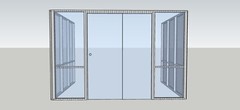 CGP Single-Slide Door System, Glass Aluminum 3-Wall 12’x9’x9’x8′,Clear Anodized