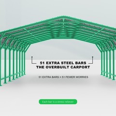 PABIMIA 20×30 FT Heavy-Duty Metal Carport, Outdoor Galvanized Steel Shelter