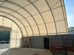 40x40x15 Dual Truss *HEAVY DUTY* 30oz PVC Fabric Container Shelter/ No Welding!