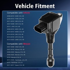 Set of 6 Ignition Coil Pack and 6 Iridium Spark Plug Compatible with Nissan F…