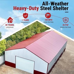 51x31FT Metal Barn Garage w/ Electric Roll-Up Door for Farm & Industrial Storage