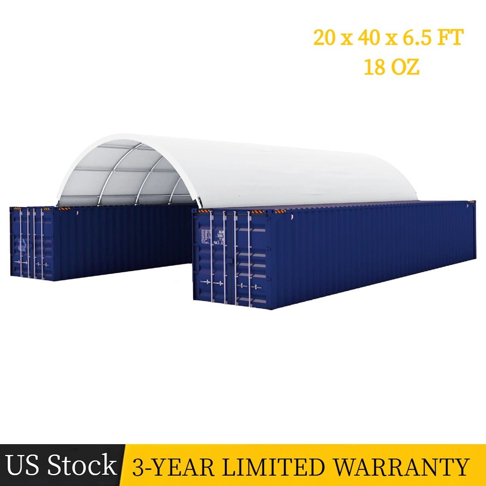 20’x40’x6.5′ PVC Canvas Fabric Building Shipping Container Canopy Shelter 18Oz