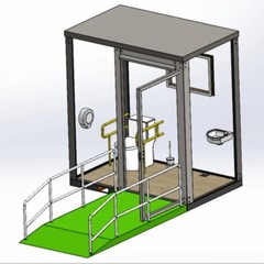 Handicap-Accessible Portable Restroom w/ Bowl & Sink Mobile Toilet for Disabled