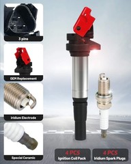 Ignition Coil Packs UF598 and Iridium Platinum Spark Plugs 97968 Fits for Min…