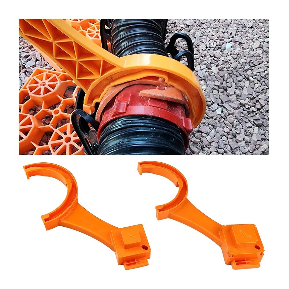 AUCELI 2PCS RV Sewer Hose Wrench, Fits Most 3 Inch and 4 4*1.7*0.3in, Orange