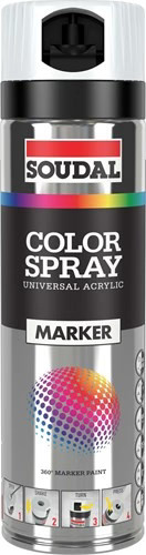 Soudal Paint Marker Spray 500ml | White (No Fluo) – 157389
