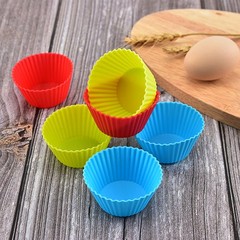 5Pcs Round Silicone Mold Cupcake Muffin Cup Baking Cookies Egg Tart Jelly Mold