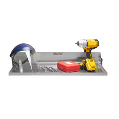 Fold-Down Aluminum Work Station for Race Trailer, Garage, Shop, Enclosed Trailer