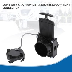 Short Bayonet Hook Twist-On Waste Valve RV Gate 4×9.5×4 inches, Black