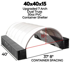 40x40x15 Dual Truss *HEAVY DUTY* 30oz PVC Fabric Container Shelter/ No Welding!