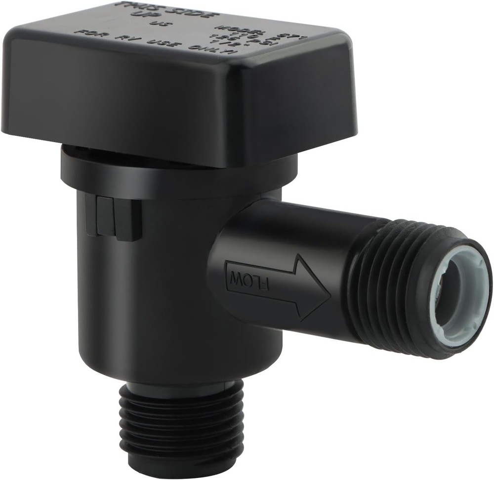 571-Vac-Chk RV Black Tank Valve, Plastic, 1/2″ NPT, Check Sewer…