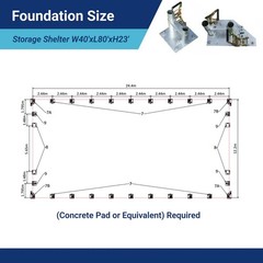 W40’xL80’xH23′ Double Truss Storage Shelter 22OZ PVC Canvas Building Shelter