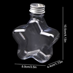 200ML Star Plastic Bottle Clear Milk Tea Coffee Water Bottle Drinking Bottles