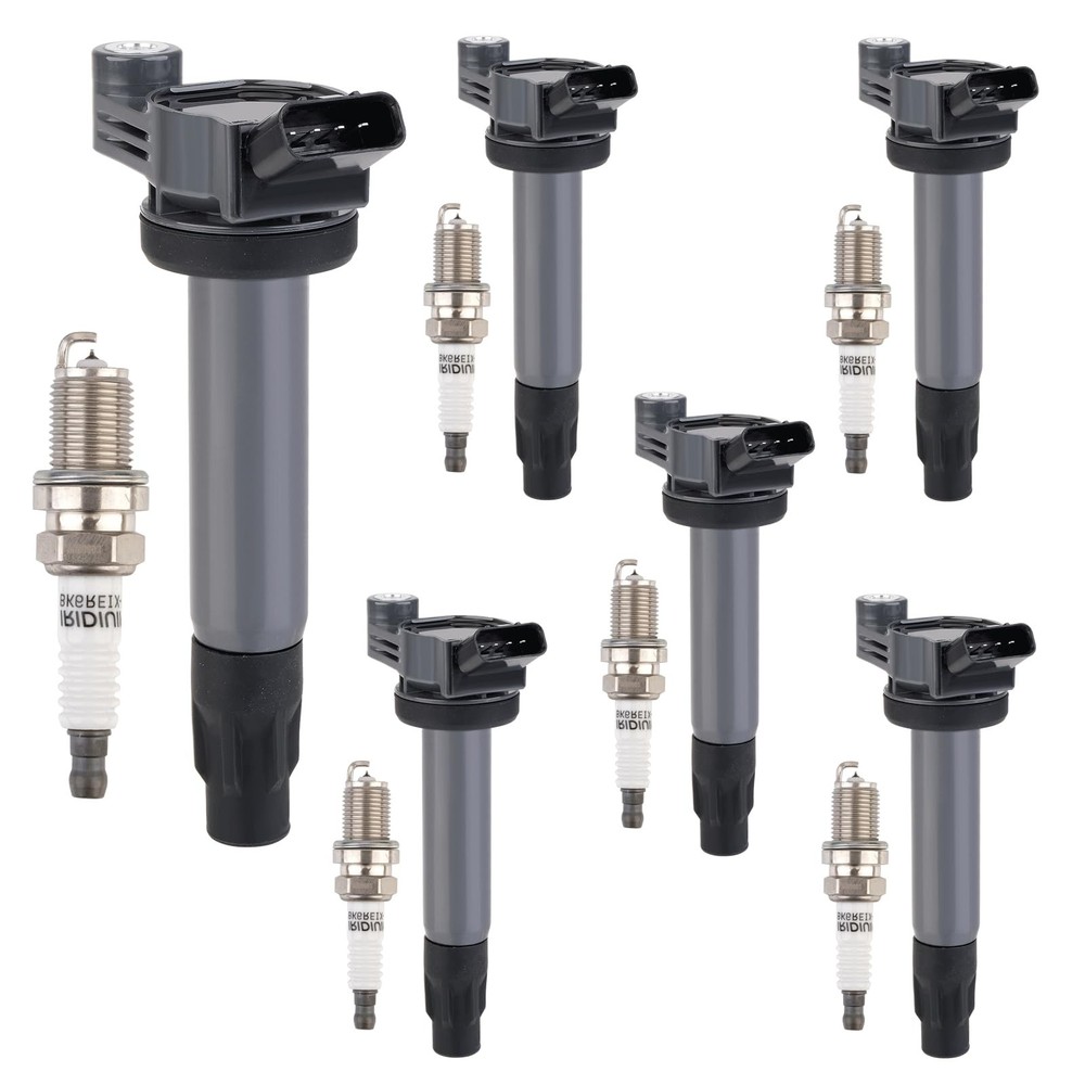 Set for 4 Ignition Coils Pack UF506 and Iridium Spark Plug 7092 compatible wi…