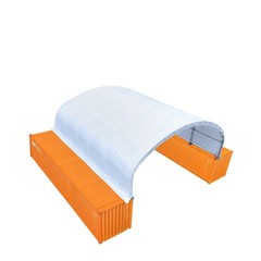 Dual Truss Fabric Shelter 30ft x 40ft for Containers, Heavy-Duty PVC