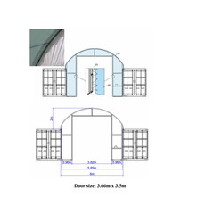 Front Panel W/ Winch door for W20′ Container Shelter 11oz PE Container Shelter