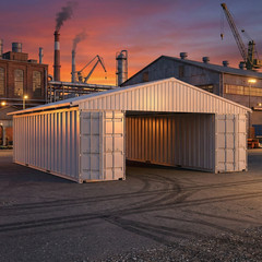 40’x36’x13′ Shipping Container Shelter/Heavy Duty Galvanized Steel(No Container)