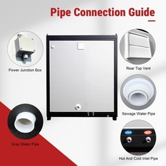 Portable Restroom Mobile Toilet Cabin Outdoor Shower Room w/Sink&Ventilation Fan