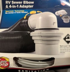 Easy Slip Elbow Fitting and 4-in-1 Adapter for RV Sewer Hose Brand New