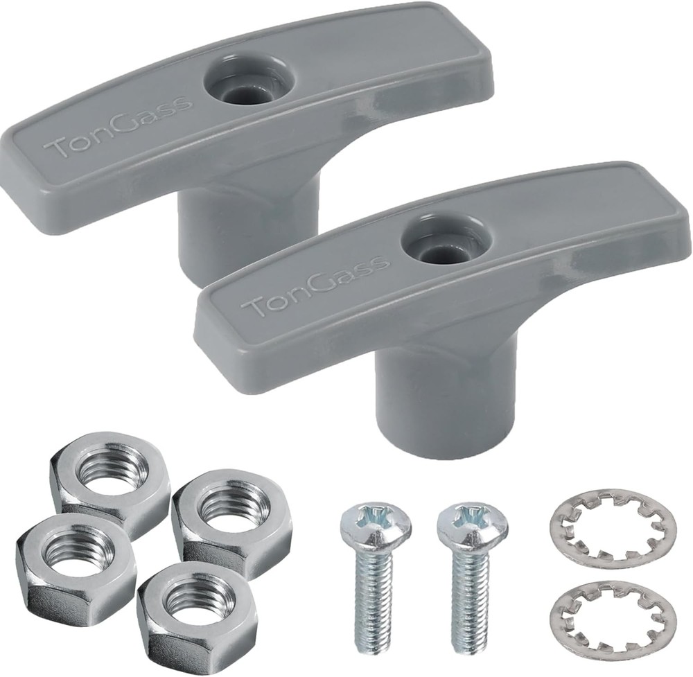 TonGass (2-Pack, Grey RV Waste Valve Handle Replacement for Extension Gray