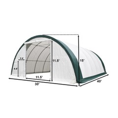 30’x40’x15′ Single Truss Storage Shelter 18oz PVC Fabric Hoop Building