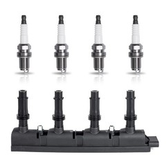 ENA UF669 Ignition Coil Pack and 3068 Iridium Spark Plugs for 1.4L Compatible…