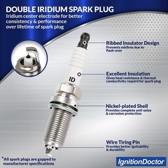 IgnitionDoctor Ignition Coil and Double Iridium Spark Plug Pack of 6 – Compat…