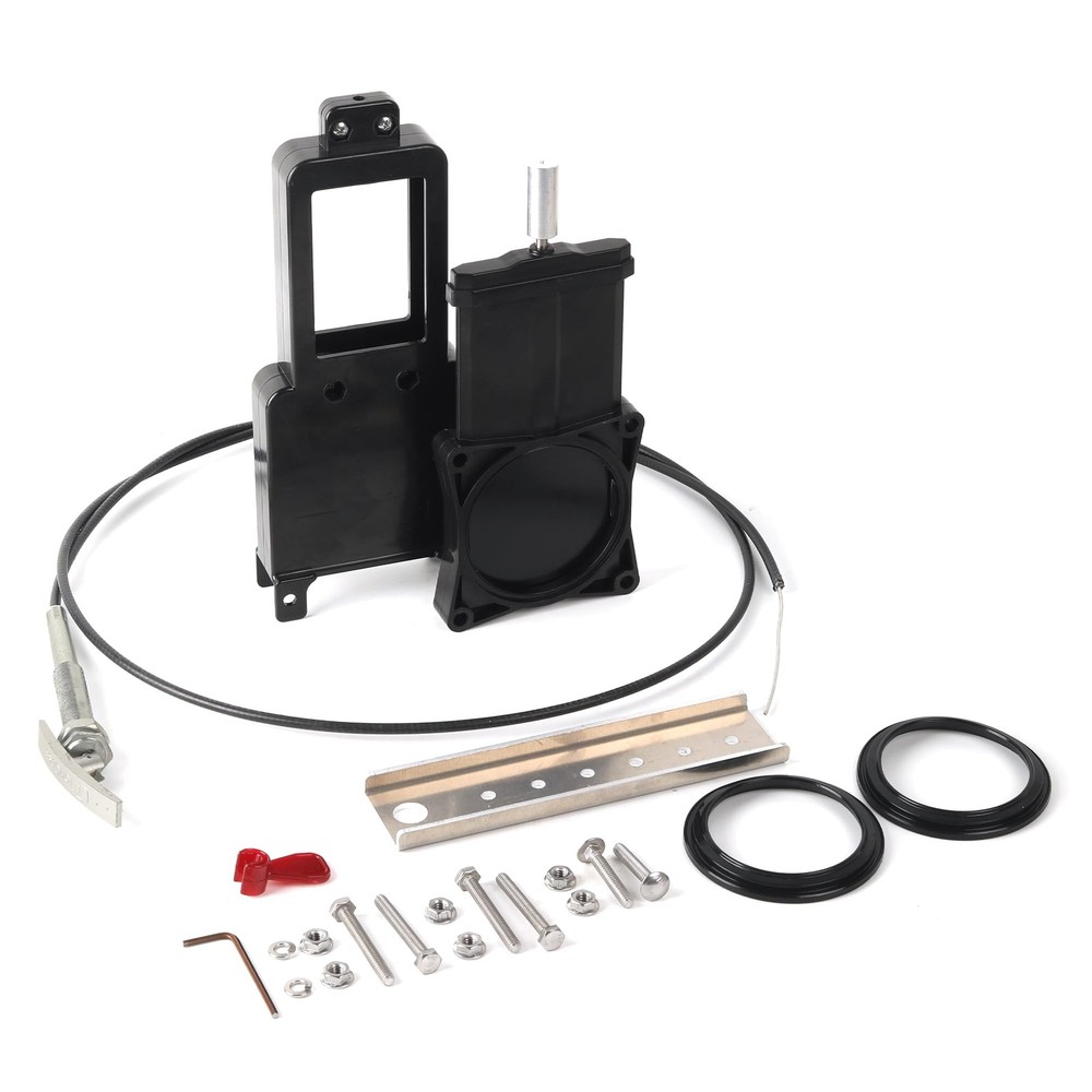 TonGass 3 Inch RV Waste Valve with 72 Cable Handle Kit, Bulkhead Black