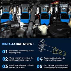 Ignition Coil Pack + Iridium Spark Plugs w/Ignition Wire for 1996-2002 Toyota…