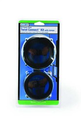 RV Sewer Hose Twist Connect Kit – Fits 3-inch Sewer Hoses – Black, Polymer