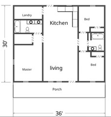 HOUSE KIT 30X36 With Foundation & Interior Framing 3bed 2bath