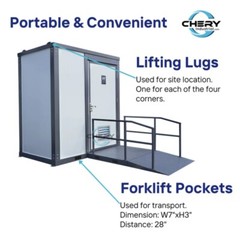 Handicap-Accessible Portable Restroom w/ Bowl & Sink Mobile Toilet for Disabled
