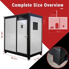 Portable Restroom Mobile Toilet Cabin Outdoor Shower Room w/Sink&Ventilation Fan