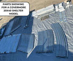 20×20 PVC Fabric conex container mounted shelter + High Cube Back Wall With Vent