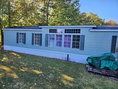 Modular mobile home for sale 14/80ft light green shingle roof and vinyl siding