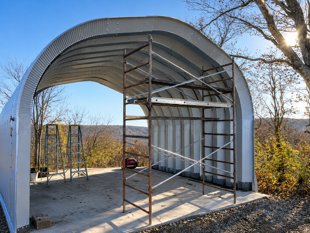 20x40x16 DuroSPAN Engineered Steel Building Kit Clear-Span Arch Open DIY Ends