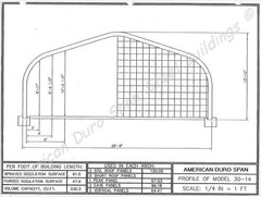 30x42x14 Engineered Steel Building Kit | DuroSPAN Clear-Span Arch with End Walls