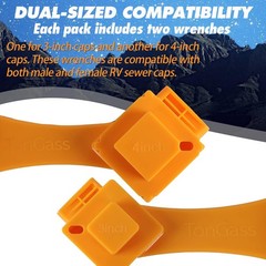 TonGass (2-Pack, Orange Universal Fit RV Sewer Hose 2 Wrench+4 Gasket,
