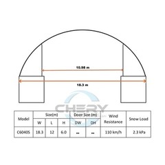 60’x40’x20′ Heavy Duty Double Truss Container Storage Shelter Garage Building