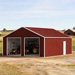 22x23FT Outdoor Barn Shed Metal Garage Heavy Duty Galvanized Steel Storage Shed